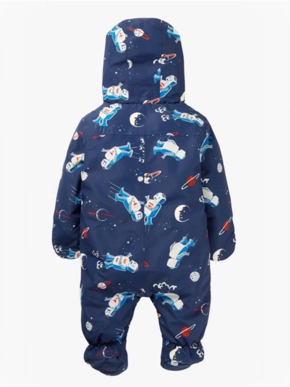 Baby Boden Space Robot Snowsuit Blue Size 6-12 Months Fleece Lined